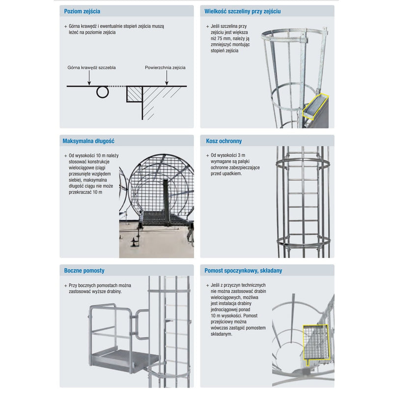 Drabina pionowa inspekcyjna aluminiowa Krause 15,12 m