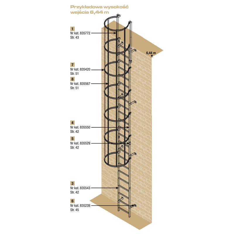 Drabina pionowa ewakuacyjna aluminiowa Krause 4,76 m