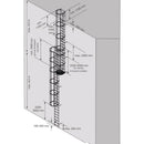 Drabina pionowa aluminiowa z koszem Krause 18,76 m