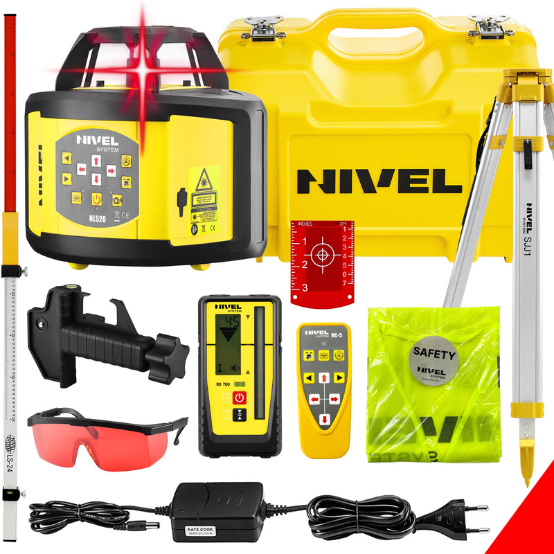 Niwelator laserowy Nivel System NL520R Digital + łata + statyw