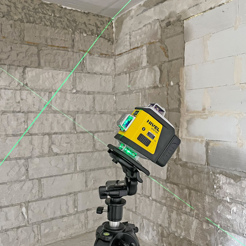 Laser krzyżowy Nivel System CL4G zielony (4 x 360) + statyw z wysięgnikiem + czujnik CLS-4