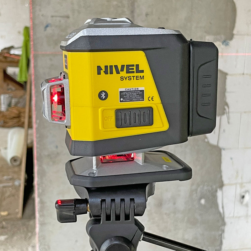 Laser krzyżowy Nivel System CL4R czerwony (4 x 360) + statyw z wysięgnikiem + czujnik CLS-5