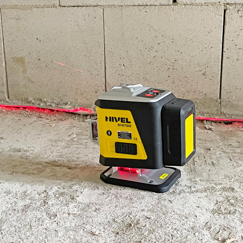 Laser krzyżowy Nivel System CL4R czerwony (4 x 360) + statyw z wysięgnikiem + czujnik CLS-5