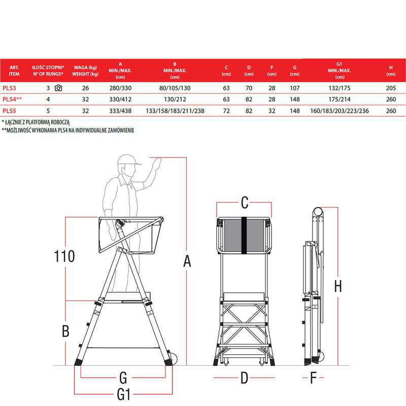 Platforma robocza Faraone PLS3 3,10 m