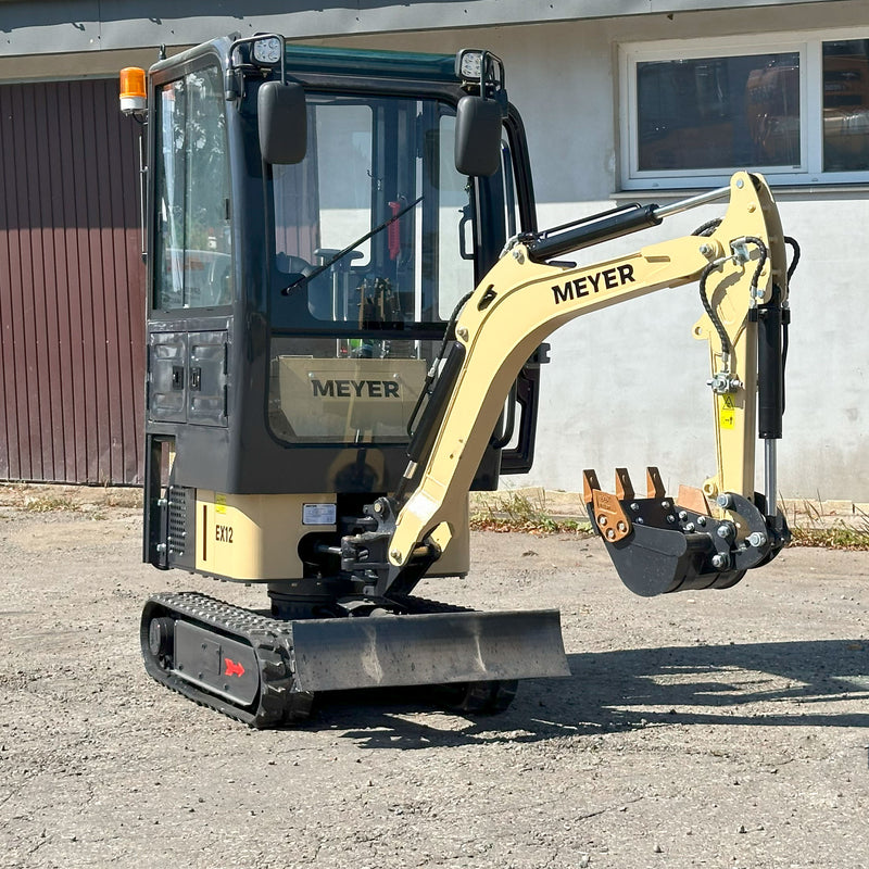 Minikoparka gąsienicowa MEYER EX12 z kabiną (skrętne ramię + joystick)