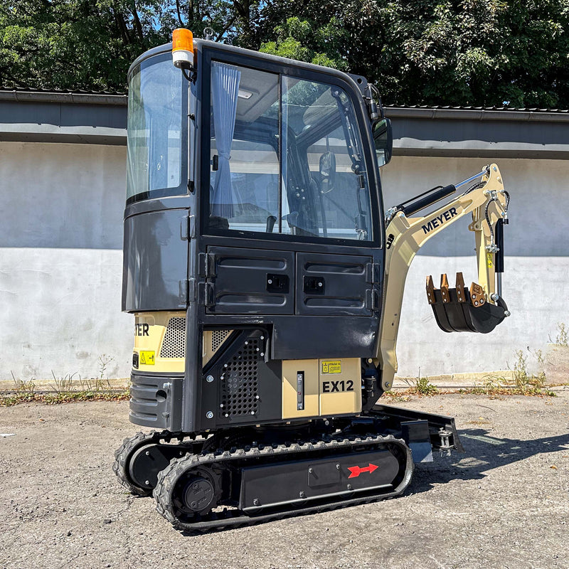 Minikoparka gąsienicowa MEYER EX12 z kabiną (skrętne ramię + joystick)