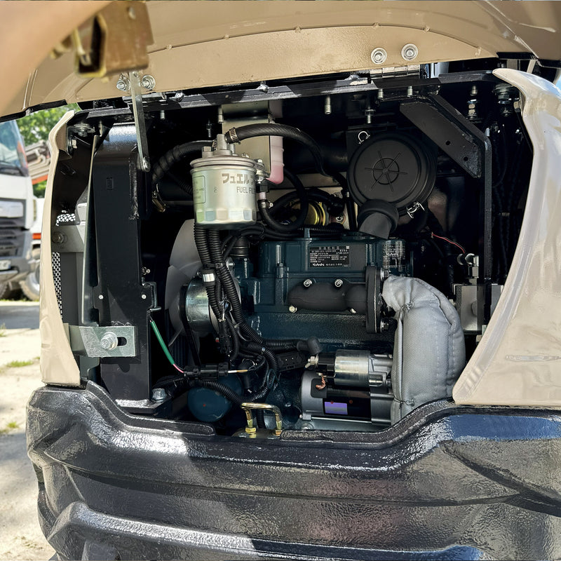 Minikoparka gąsienicowa MEYER EX12K z silnikiem KUBOTA + skrętne ramię + rozsuwane gąsienice