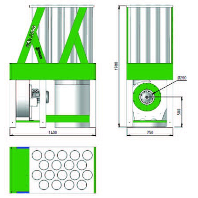 Odciąg do trocin HOLZING RLA S 125