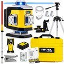 Laser krzyżowy Nivel System CL4B LCD niebieski (4 x 360) + łata + statyw z wysięgnikiem + czujnik LS-24