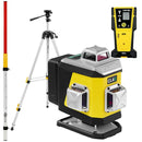 Laser krzyżowy Nivel System CL4G LCD zielony (4 x 360) + łata + statyw z wysięgnikiem + czujnik CLS-5