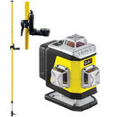 Laser krzyżowy Nivel System CL4R LCD czerwony (4 x 360) + tyczka