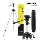 Laser krzyżowy Nivel System CL4B LCD niebieski (4 x 360) + łata + statyw z wysięgnikiem + czujnik CLS-300 DIGITAL