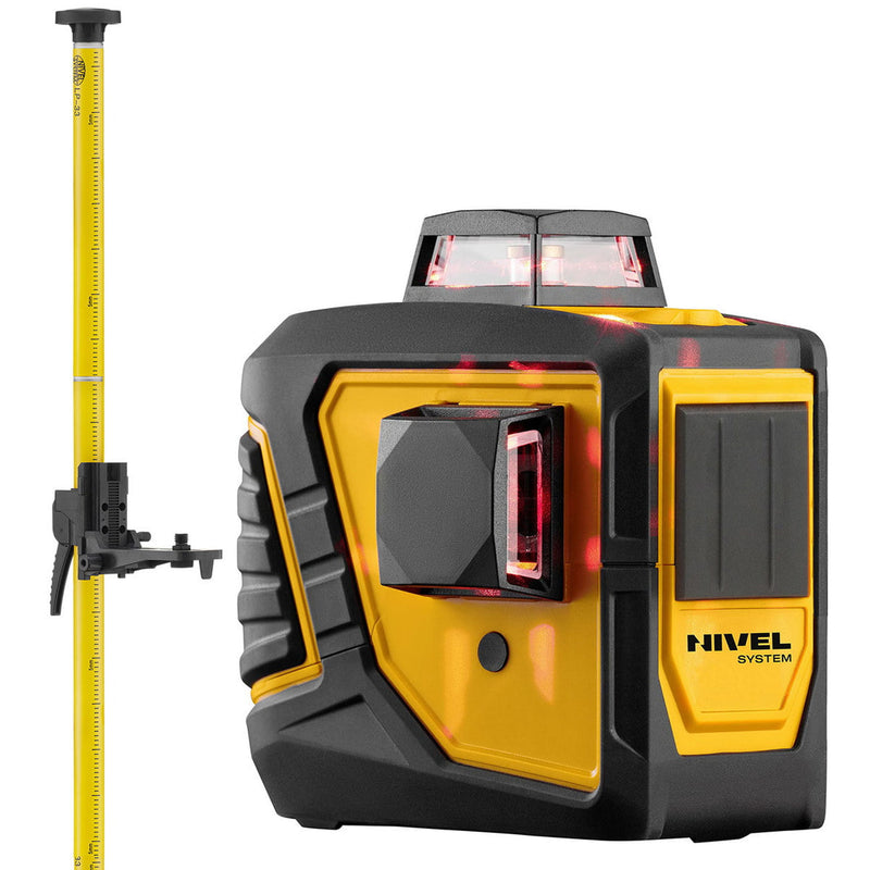 Multi-laser krzyżowy Nivel System CL2D czerwony (2 x 360) + tyczka