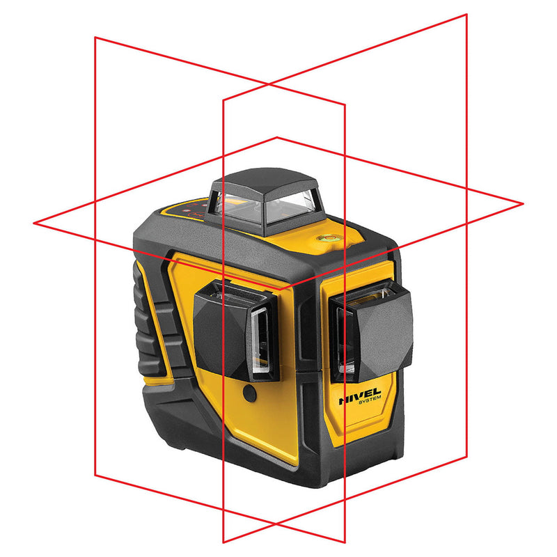 Multi-laser krzyżowy Nivel System CL3D czerwony  (3 x 360) + statyw + tyczka