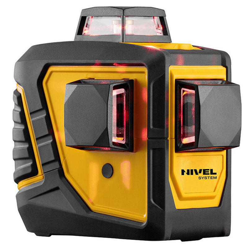 Multi-laser krzyżowy Nivel System CL3D czerwony  (3 x 360) + statyw + tyczka