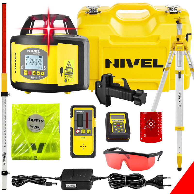 Niwelator laserowy Nivel System NL540 + łata + statyw z wysięgnikiem