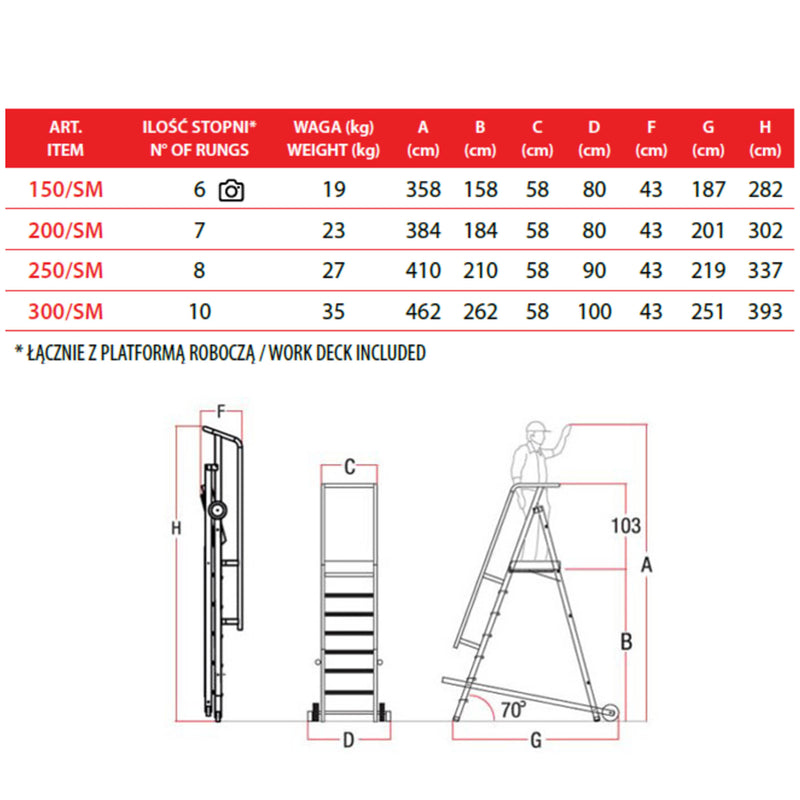 Platforma magazynowa rozstawna Faraone SM 3,38 m